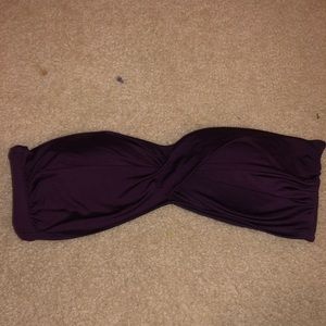 burgundy strapless bikini